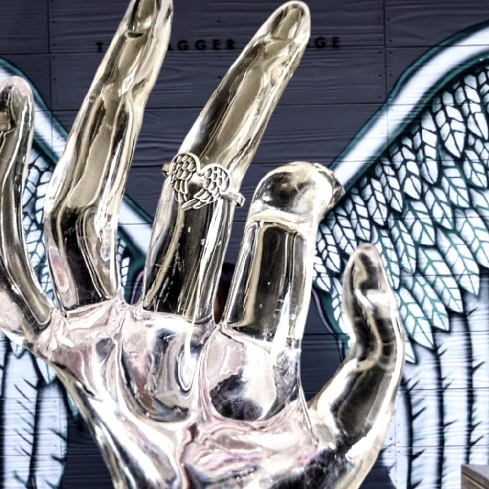 925 Sterling Silver Angel Wings Ring